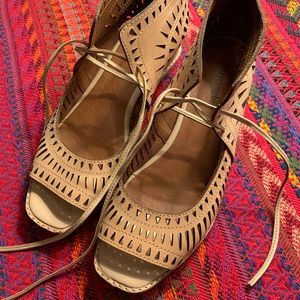 Jeffrey Campbell Laser Cut Peep Tow Wedges